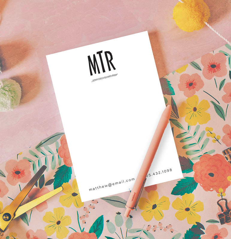 Three Letter Monogram Notepad