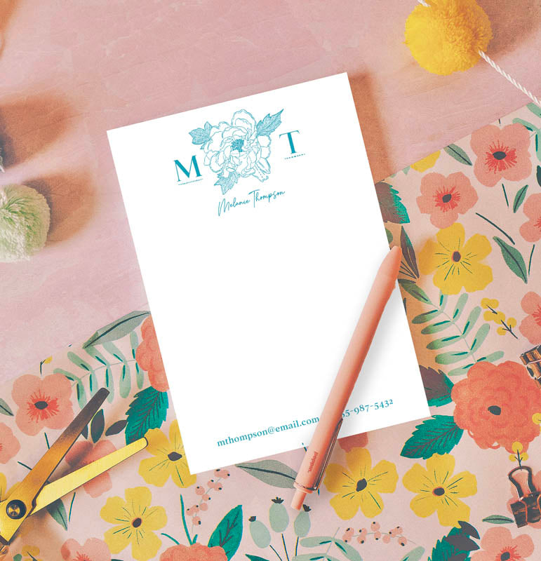 Birth Flower Personalized Note pad