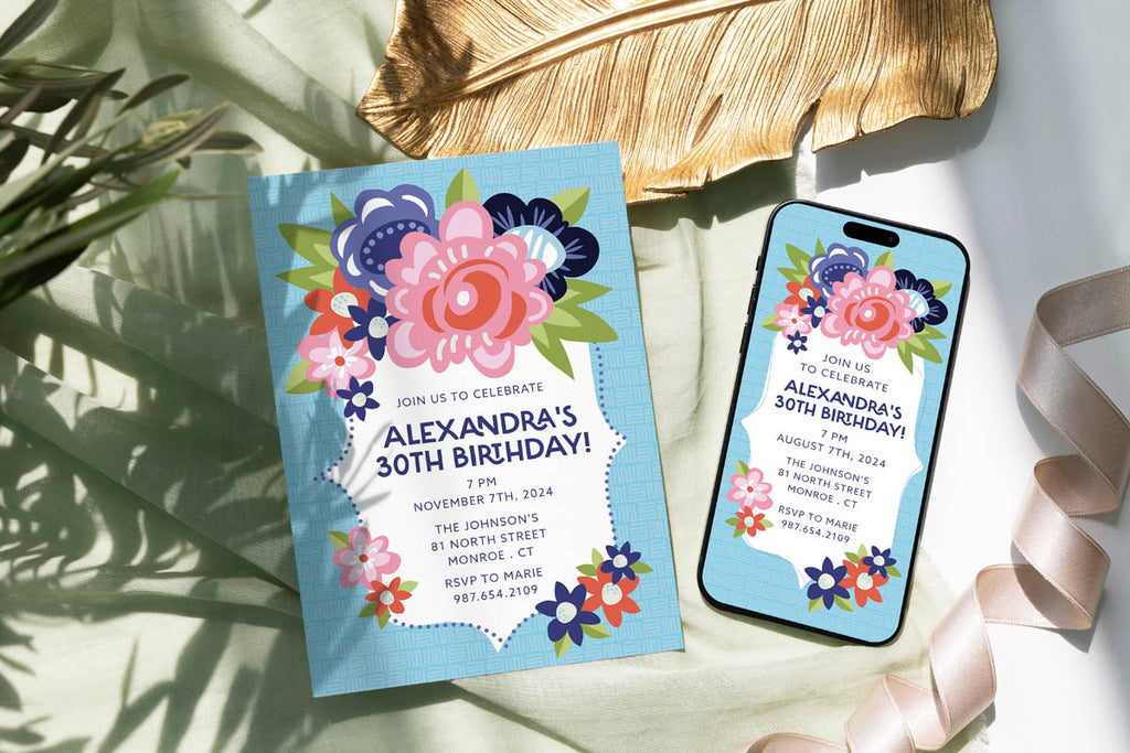 Bold Floral Digital Invitation