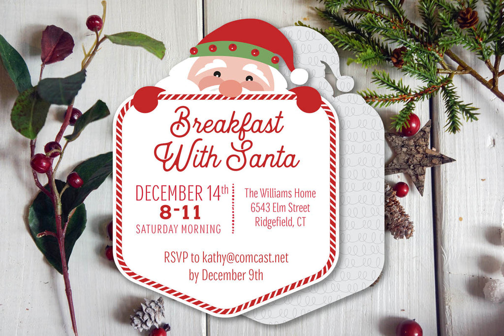 Breakfast with Jolly Santa Invitation