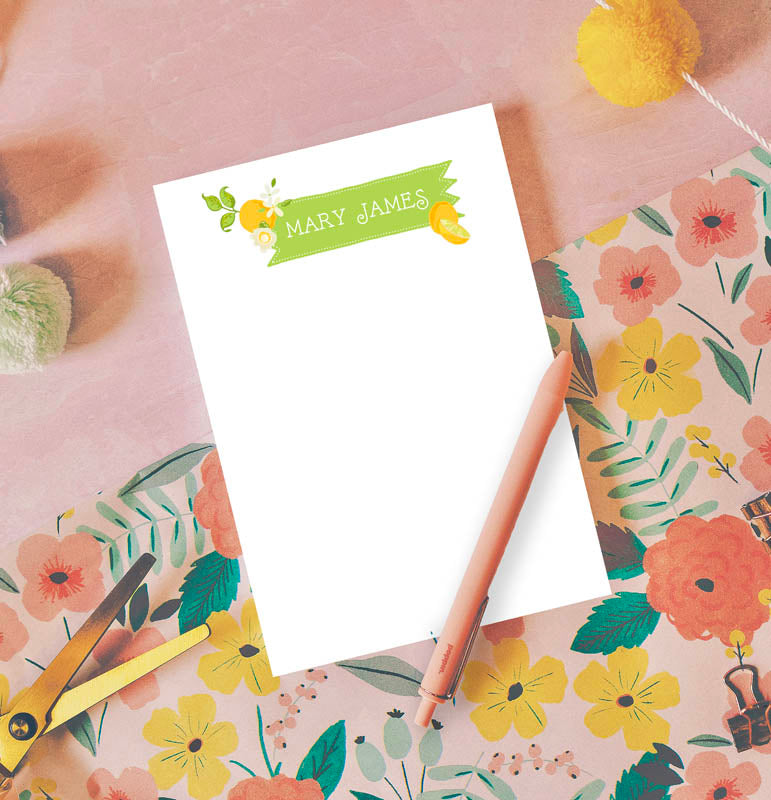 Bright Citrus Personalized Notepad