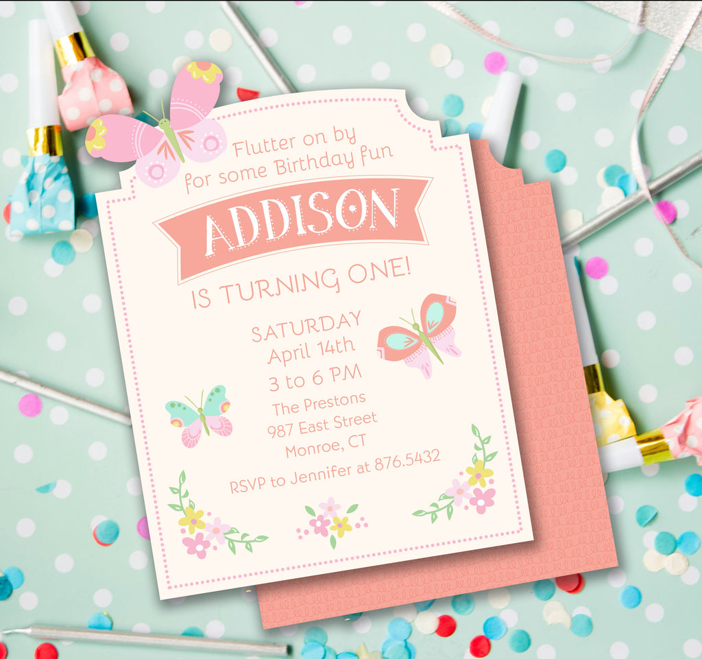 Butterfly Kid's Birthday Invite