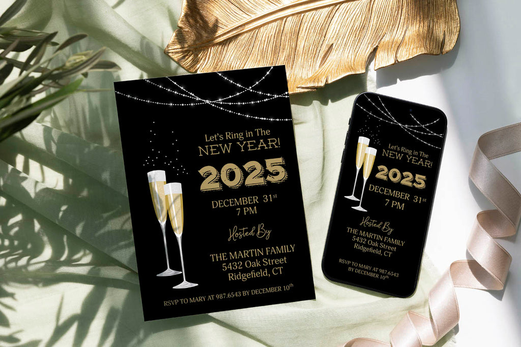 New Year's Eve Champagne Digital Invite