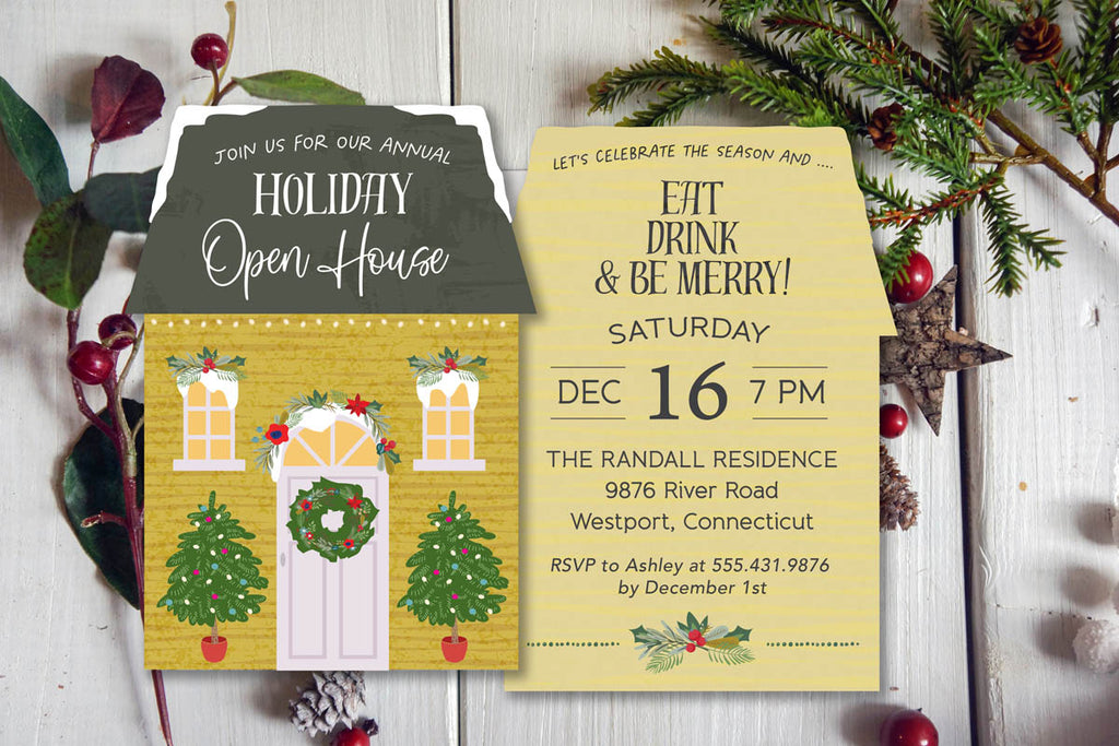 Holiday Open House Die Cut Invite