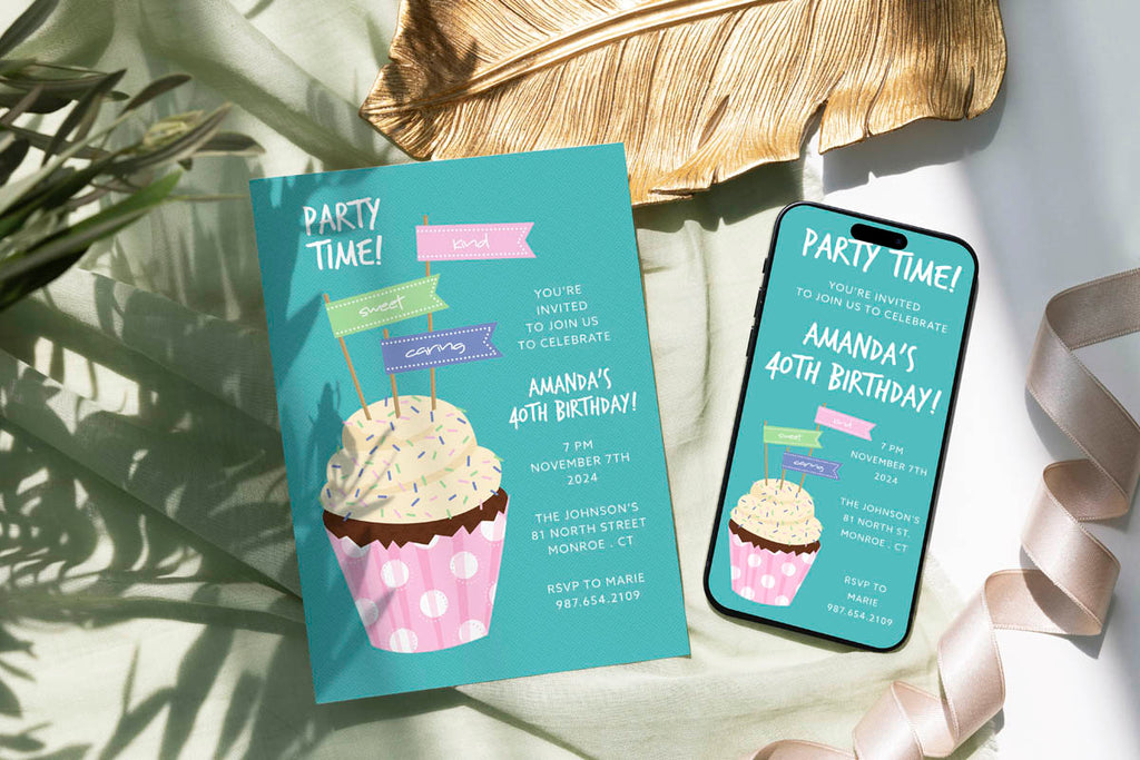 Birthday Cupcake Digital Invite