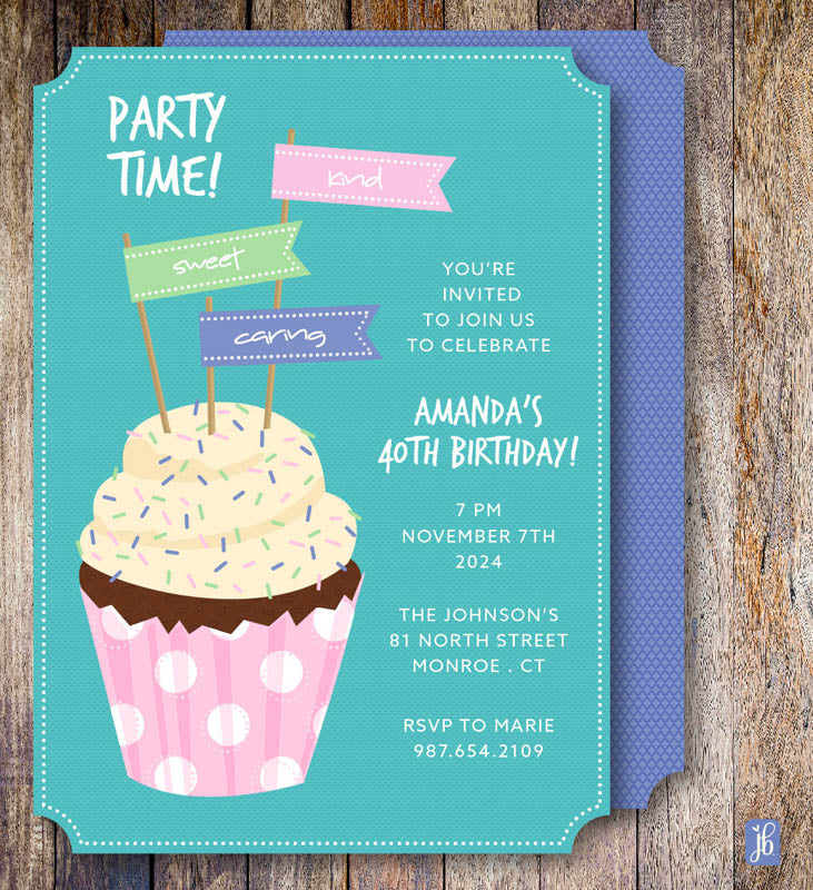 Party Time Cupcake Invite