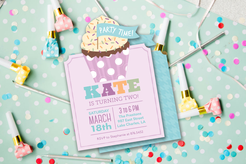 Cupcake Kid's Birthday Party Invite