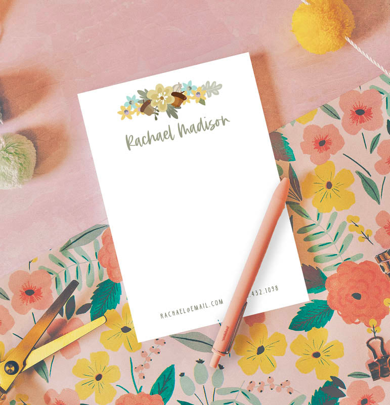 Fall Flowers Notepad