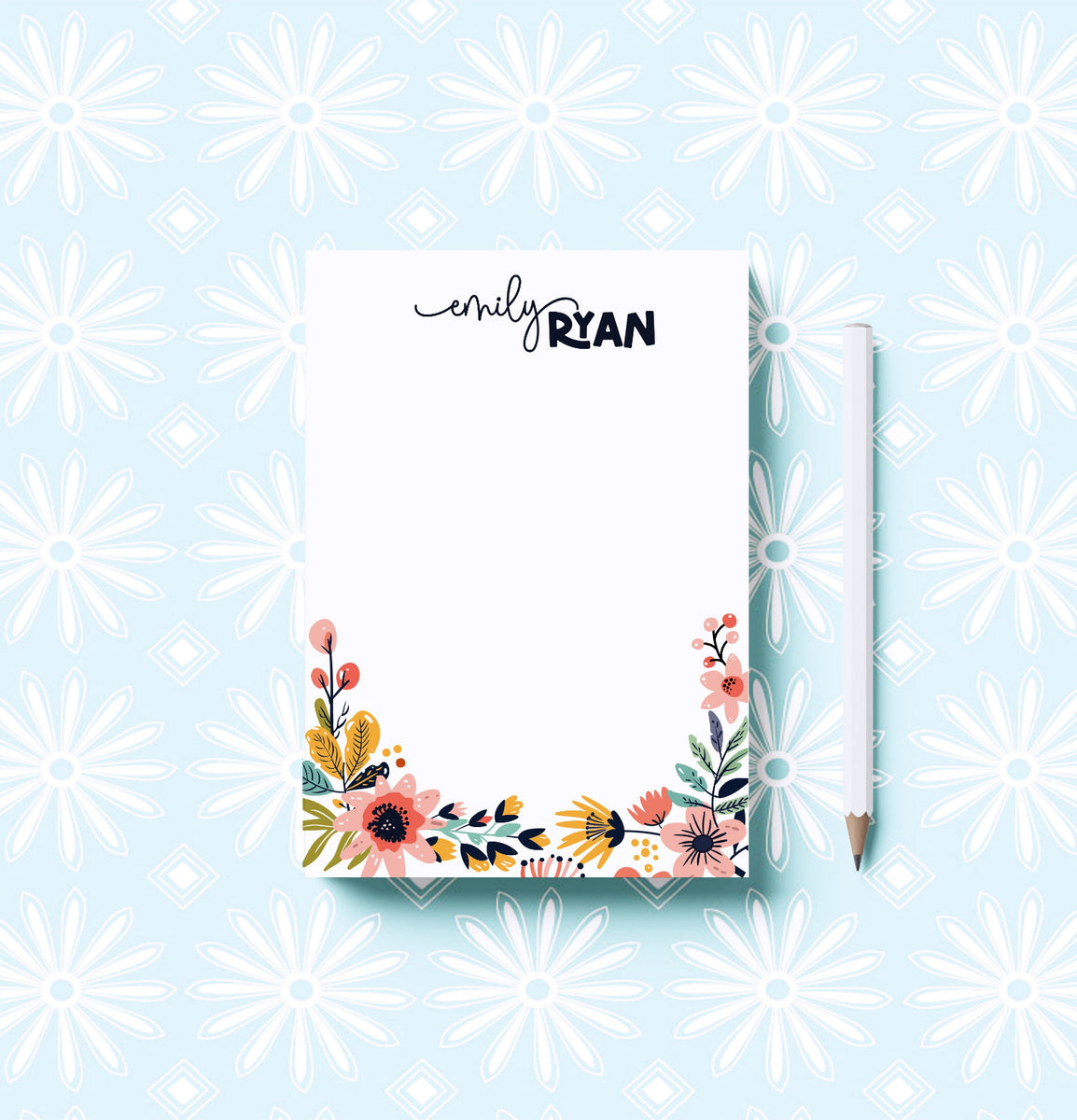Fancy Notes Download Fancy Floral Script Note Pad by Julie Bluet | Elegant Stationery