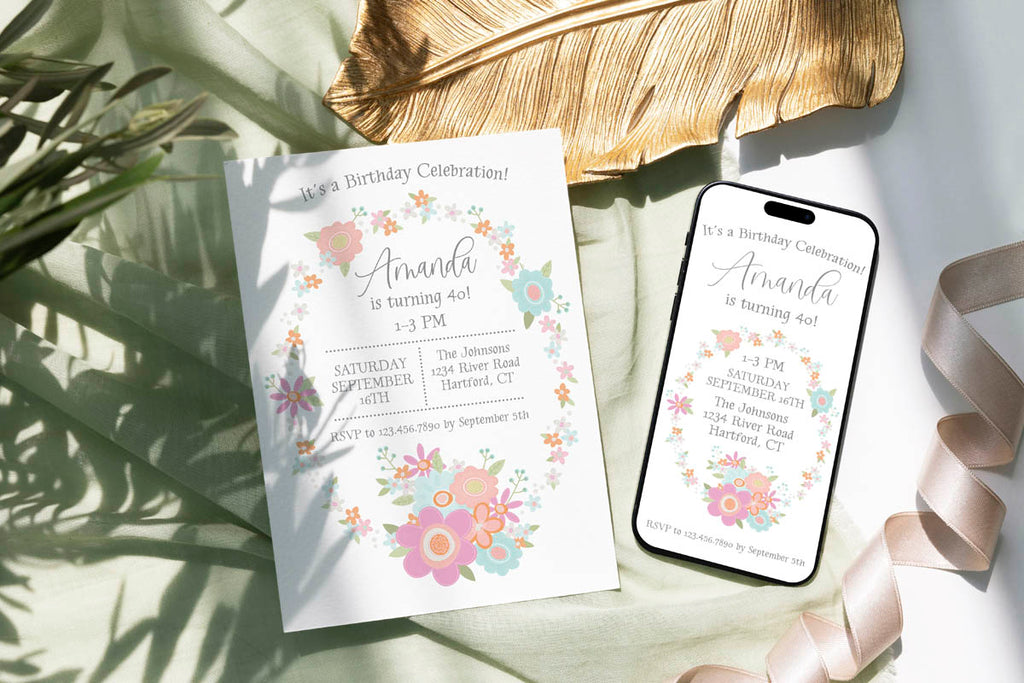 Floral Wreath Digital Invite