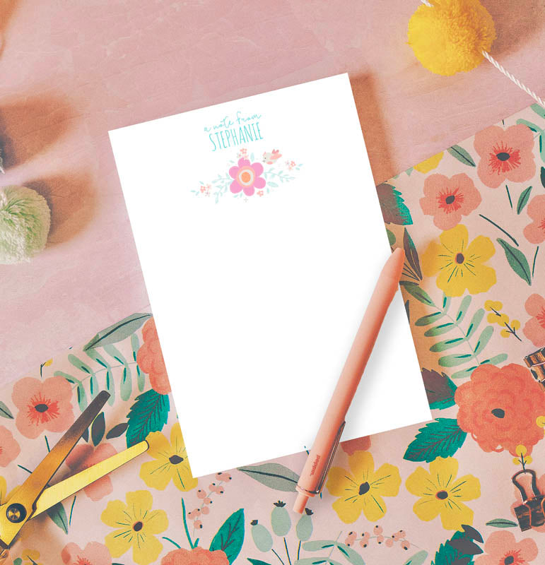 Fresh Flowers Personalized Notepad