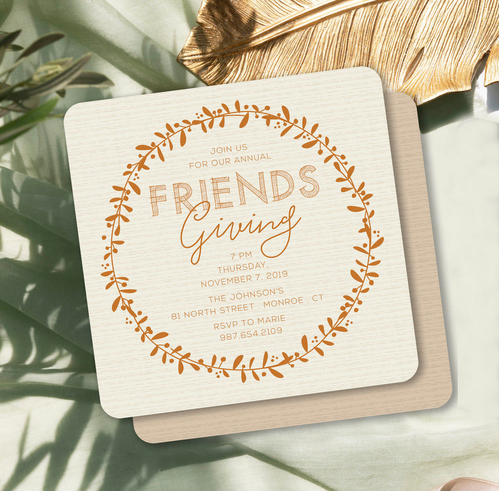 Fall Wreath Friendsgiving Invite