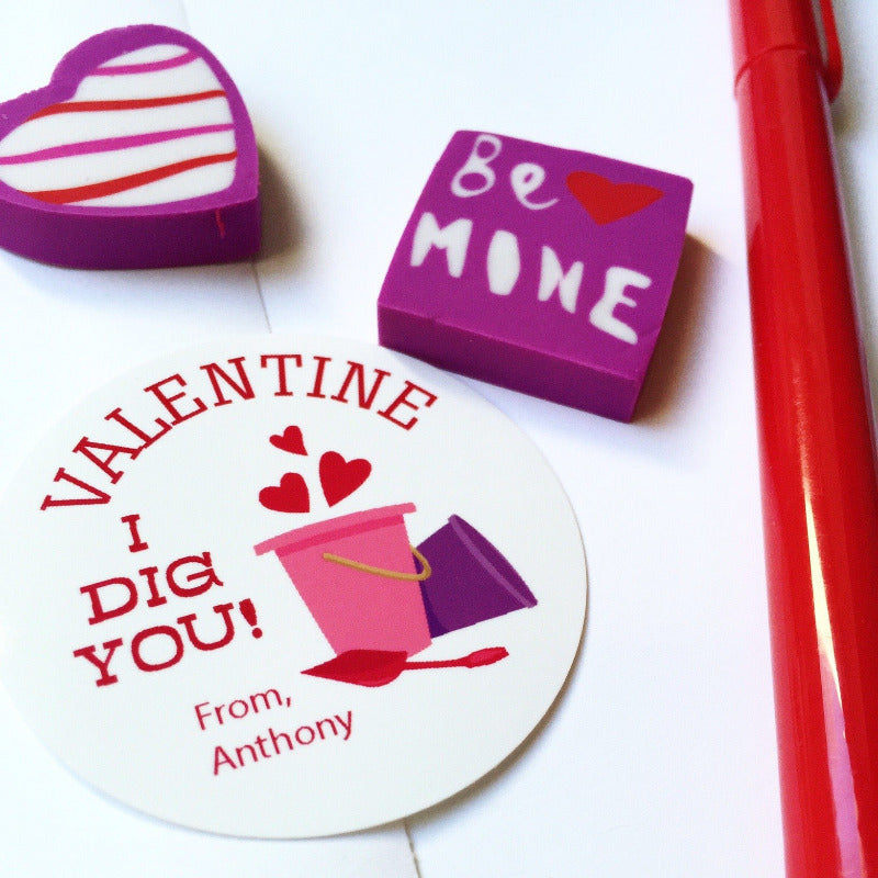 I Dig You Valentine's Day Gift Tag Sticker, Valentine Labels – Julie Bluet