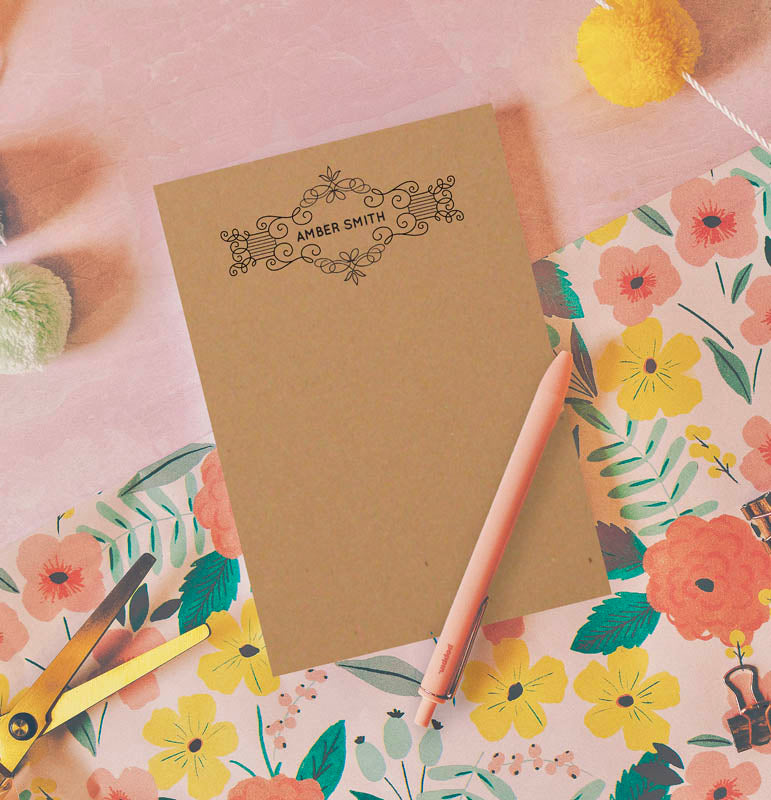 Ornate Kraft Brown Notepad