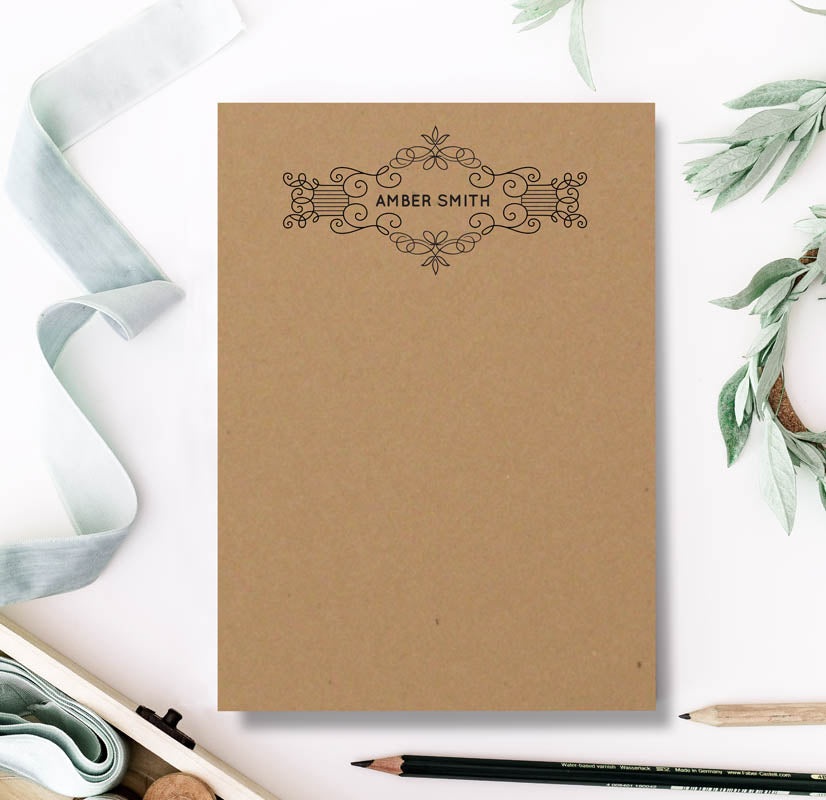 Ornate Kraft Brown Notepad