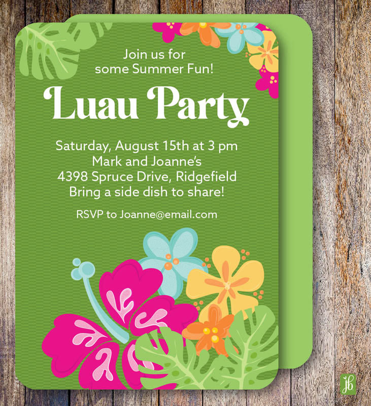 Summer Luau Custom Invitation