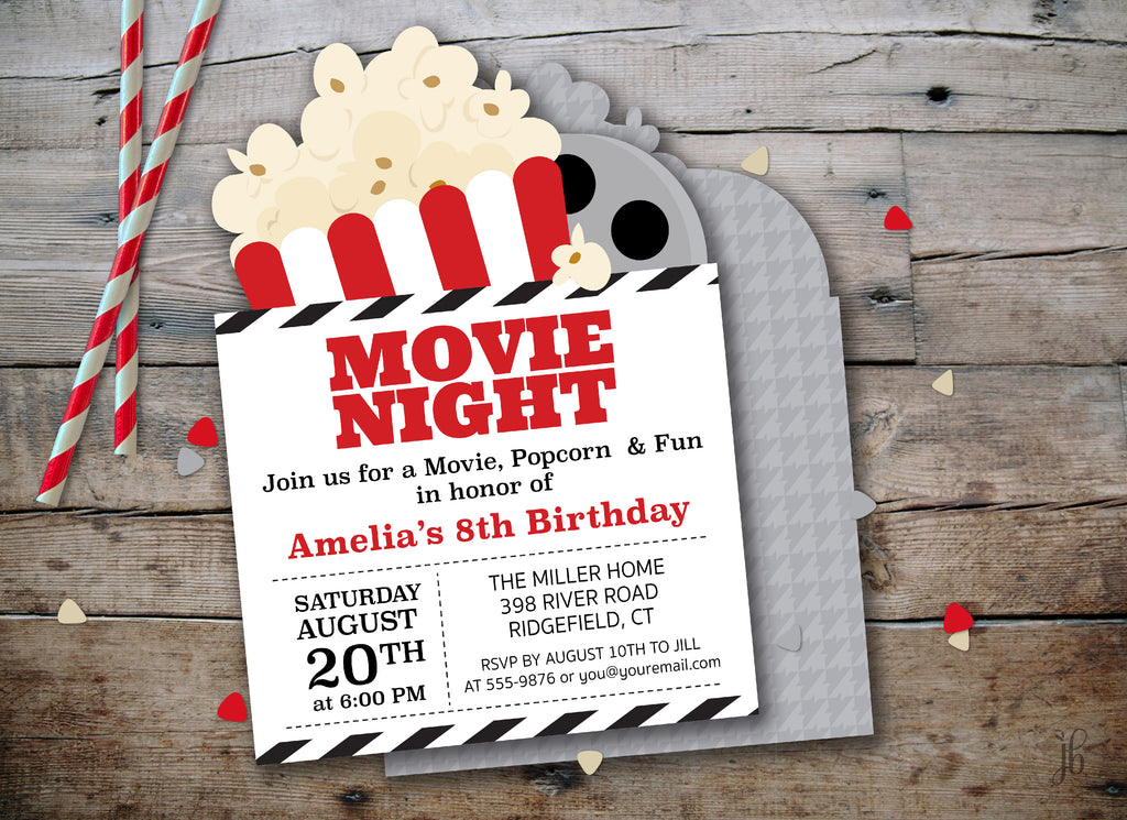 Movie Night Personalized Invite