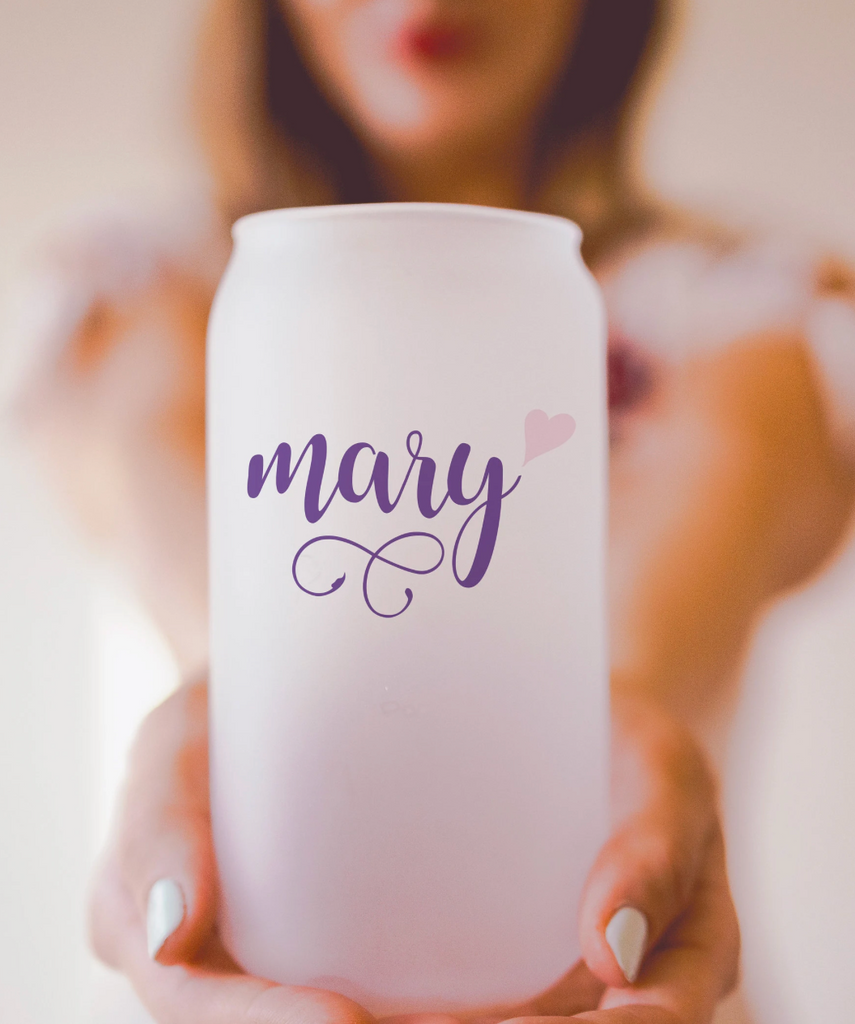 Name and Heart Custom Can Cup