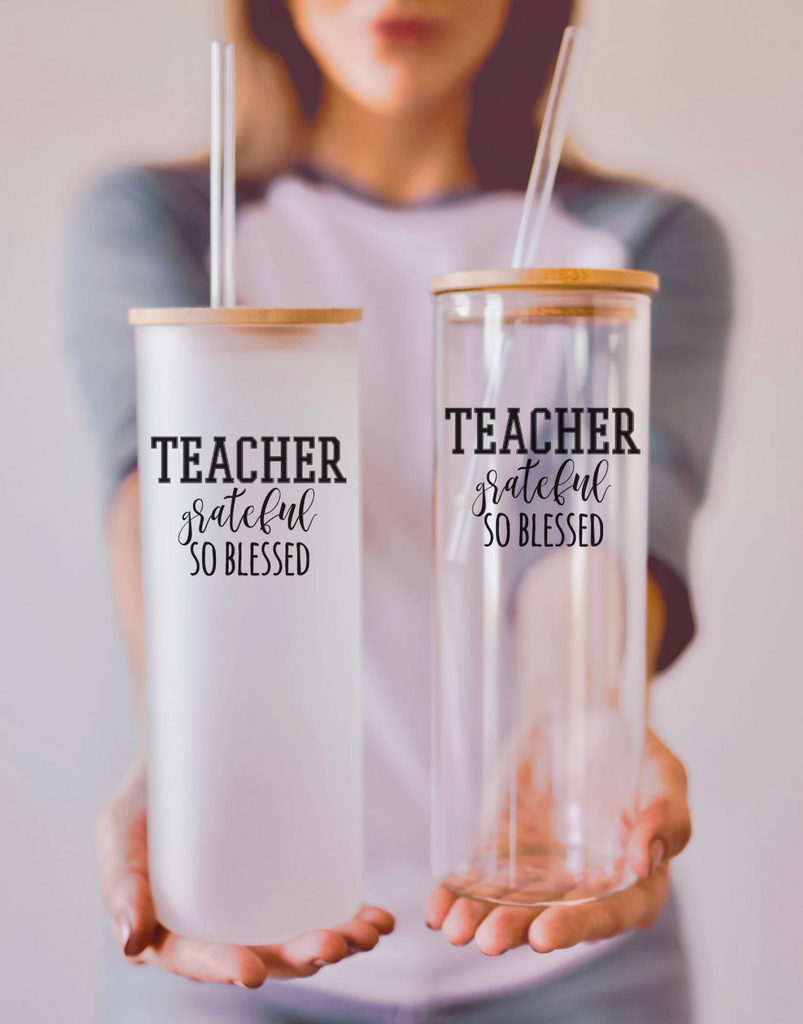 Teacher Grateful Blessed Can Cup