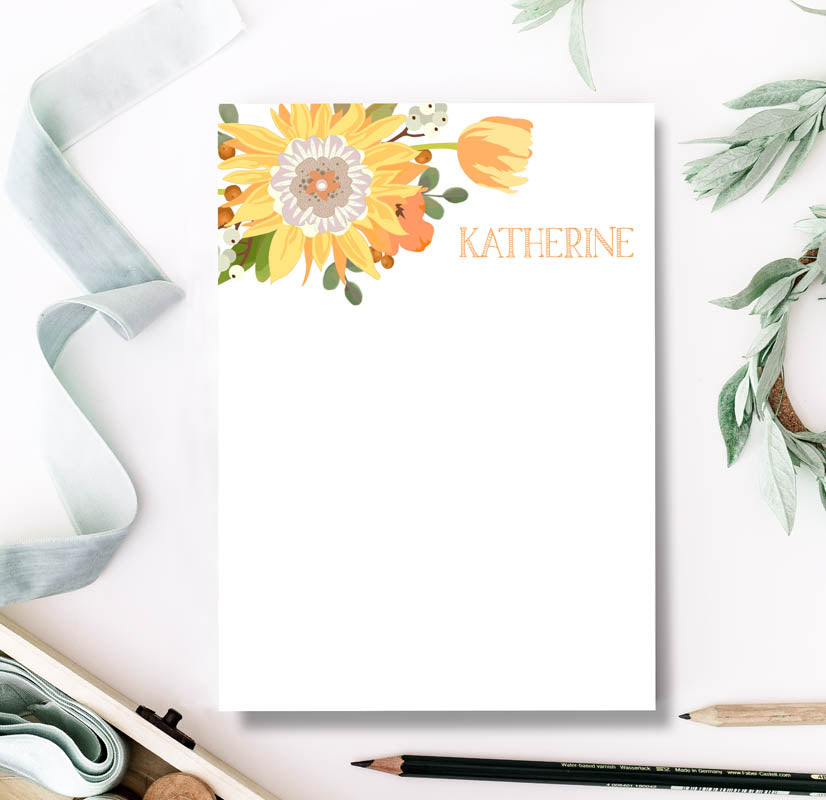 Sunflower and Tulips Notepad