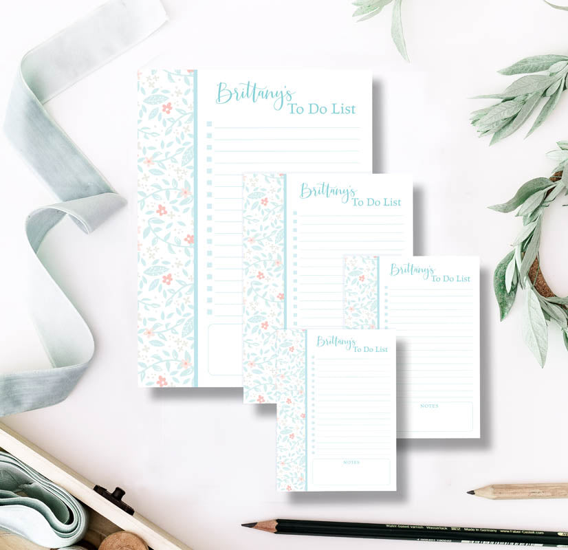 Teal Garden Note Pad