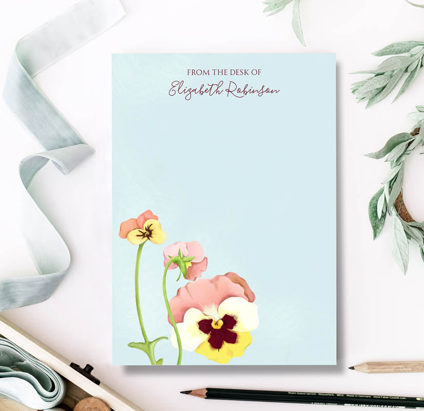 Three Pansies Note Pad