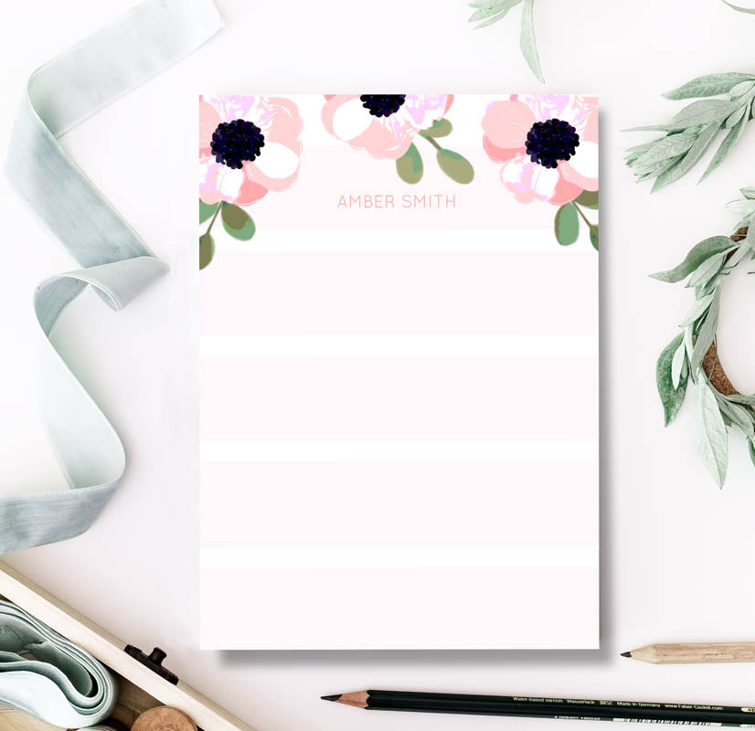 Three Poppies Custom Notepad