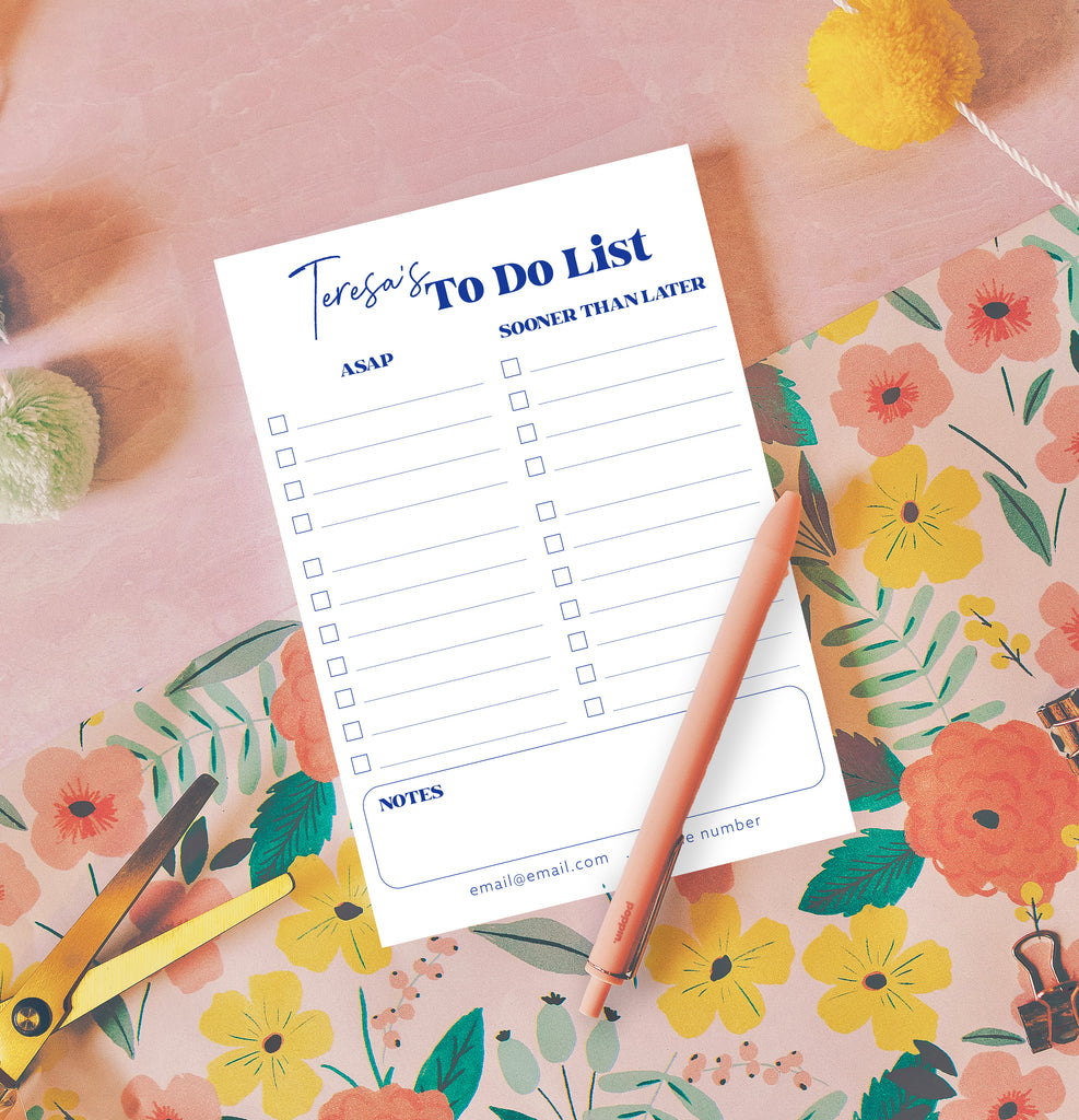 To Do List Custom Note Pad