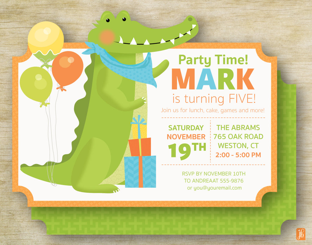 Party Invitations = Aligator