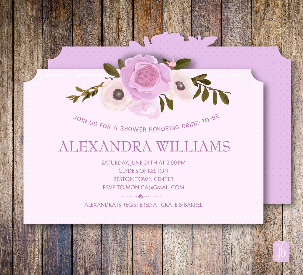 Rose Floral Bridal Shower Invite