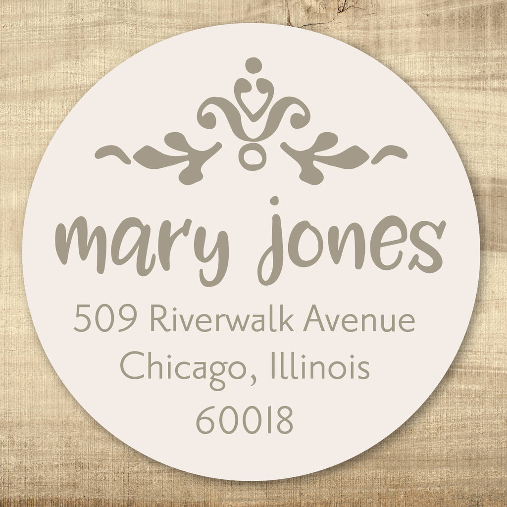 Beige Leaves Return Address Labels