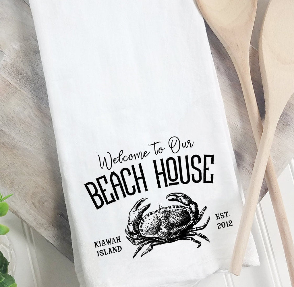 Welcome to our Beach House Tea Towel