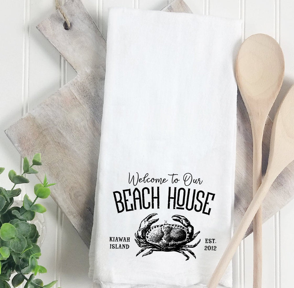 Welcome to our Beach House Tea Towel