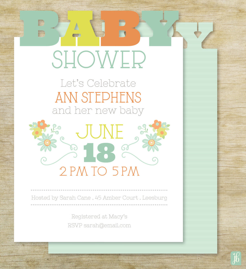 invitation = baby shower